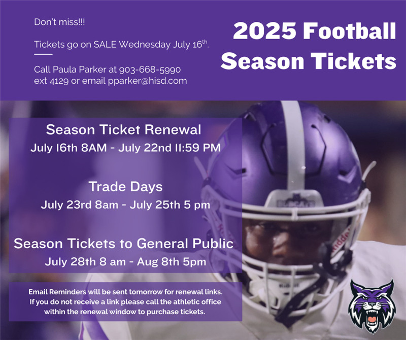 7-14-25 | FOOTBALL SEASON TICKET INFORMATION